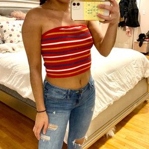 Striped American Eagle tube top